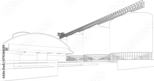 3D illustration of industrial project