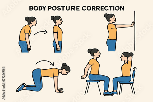 Body posture correction exercises for better spinal alignment and health
