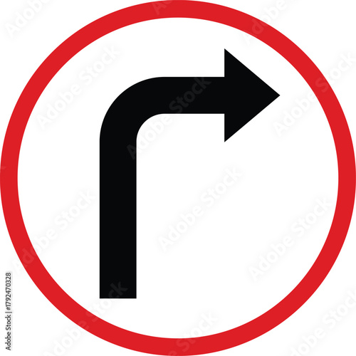 Turn Right Road Sign Symbol