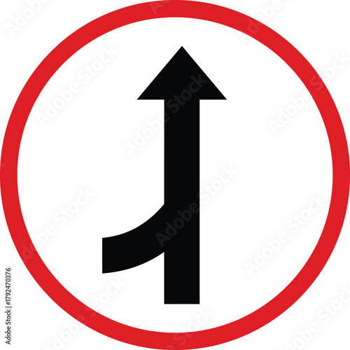 Merging Traffic Road Sign