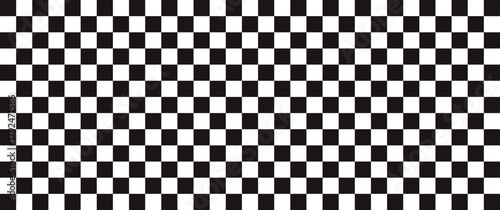 Black and white  seamless pattern. Classic square grid design ideal for backgrounds, racing themes, optical art, or modern decor. Simple, bold, and timeless geometric texture.