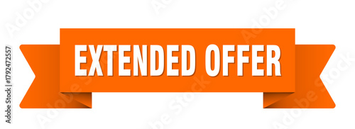 extended offer ribbon isolated on transparent background. extended offer ribbon