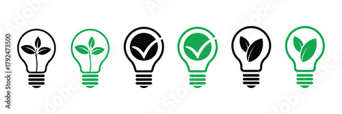 Green energy, eco-friendly ideas, sustainable solutions, and good choice concept icons. isolated on white background