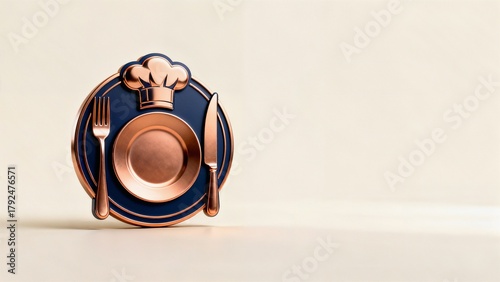 Wallpaper Mural Professional Cooking Logo with Embossed Chef’s Hat Emblem and Space for Text Torontodigital.ca