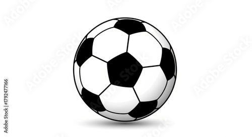 Illustration of a soccer ball, a classic symbol of sports, competition, and teamwork in games and recreation