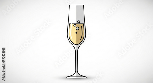 Champagne glass, concept for celebration, party, new year, wedding, anniversary, or special occasion toast