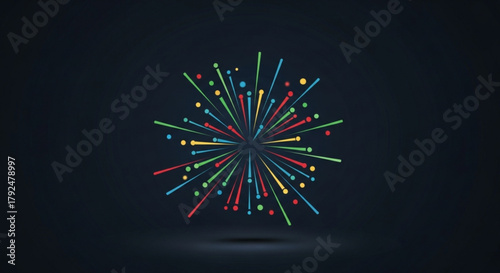 An explosion of colorful fireworks illuminates the night sky, creating a mesmerizing spectacle of light and joy for all to behold