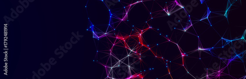 Beautiful curved wave on a dark background. Digital technology background. Concept of network. 3D