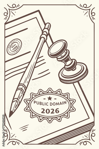 Legal contract with pen and stamp representing agreement 