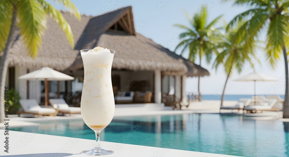 Fototapeta premium Tropical Cocktail by a Luxury Resort Poolside drink