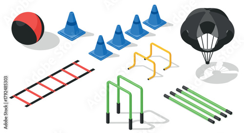 Isometric fitness training equipment set for enhanced agility workouts
