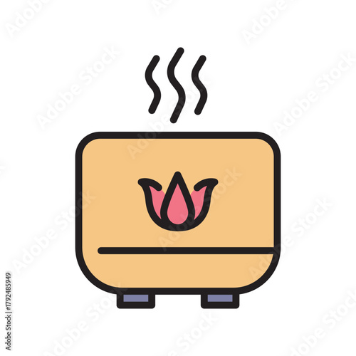 portable aroma diffuser black line icon. Vector isolated element