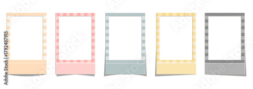 パステルカラーのレトロ写真フレームセット長方形、Pastel Retro Photo Frame Set
