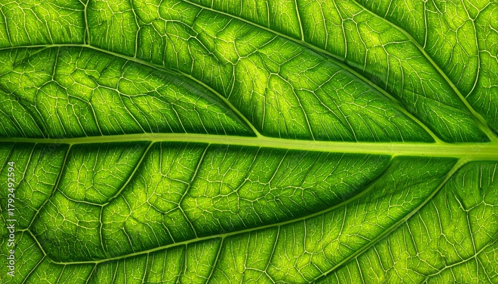 Fototapeta premium Fresh green leaf texture, leaf macro background