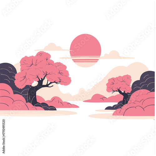 Serene Sakura Sumi e A Blissful Oriental Landscape.png