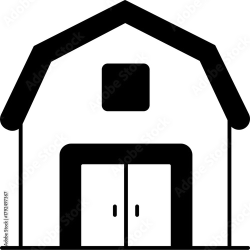 Barn Icon Glyph Design, Farm Building and Agriculture Symbol