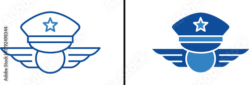 Pilot's Badge Design: A symbolic emblem of aviation prowess. This unique design features a pilot's cap. A great visual for those seeking to showcase the aviation.