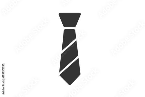 Black necktie with diagonal stripes symbolizing business professionalism and formal corporate attire