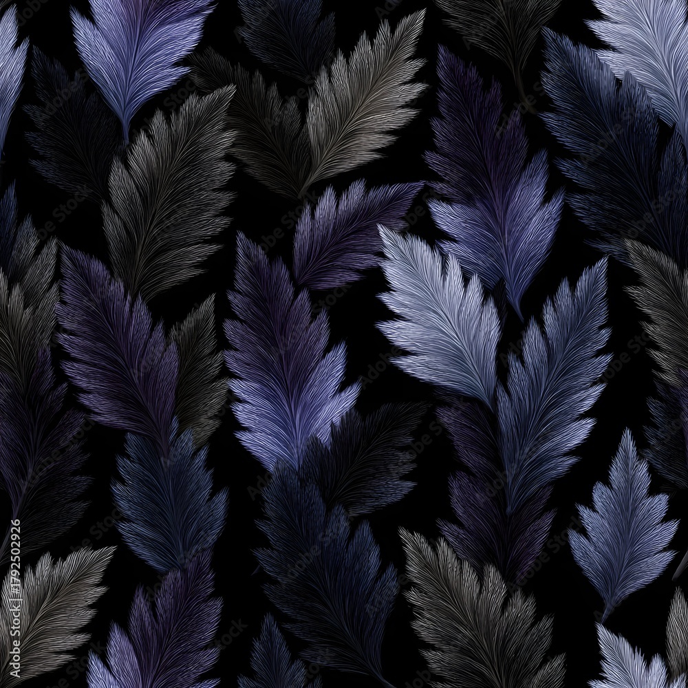 Obraz premium Raven feathers seamless evoke deep mystery and elegant darkness in natural tones.