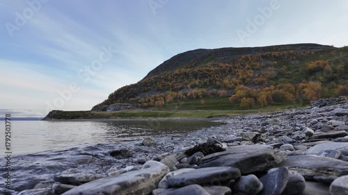 Rocky Coastline Near the North Cape in Northern Norway