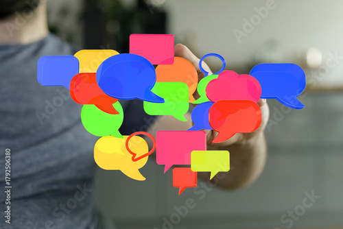 Diverse speech bubbles repr...