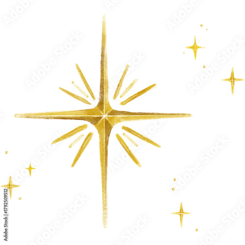 vector illustration of a golden star - Golden Star Christmas Sparkle Illustration