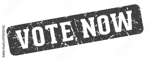 vote now rectangular sign. vote now stamp