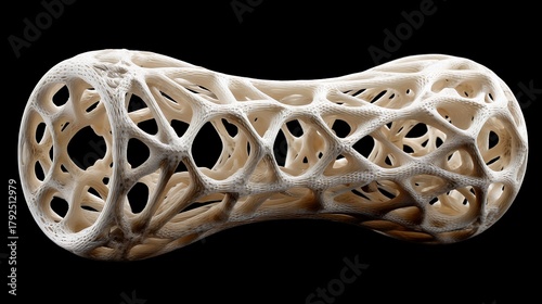 Fototapeta Naklejka Na Ścianę i Meble -  3d printed bone like structure on black