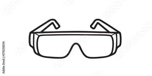 Safety glasses outline icon vector