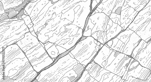 Detailed illustration of cracked rock surface texture.