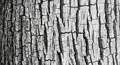 Detailed Close-Up of Deeply Furrowed Tree Bark Texture.