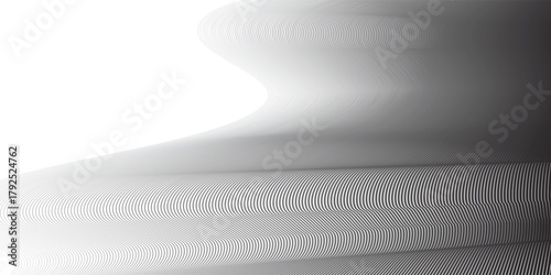 Abstract background with wavy surface made of modern black lines