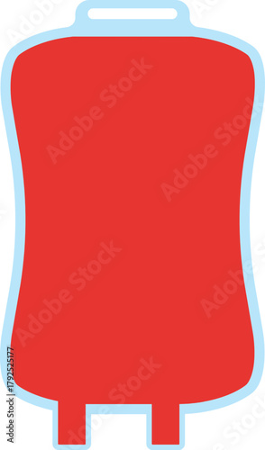Blood bag vector illustration. Plastic blood bag for blood transfusion. Donate blood isolated on white vector. Blood bag vector. 