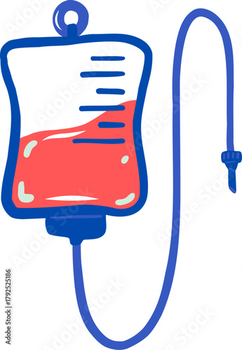 vector illustration of blood bag. Donate blood isolated on white vector. Plastic blood bag for blood transfusion. 