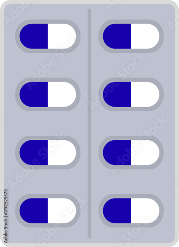 Vector of a blister pack with pills. Medicine pill. tablet in packaging. pharmacy drugs. Medicine pill and capsule packs, drugs and vitamins. medicine packaging