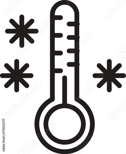 Cold Temperature outline. Cold icon vector. winter illustration sign. freezing symbol. Thermometer logo. Cold icon in trendy stroke thin linear style.