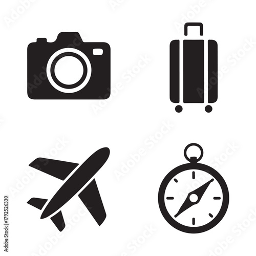 Travel adventure icon collection