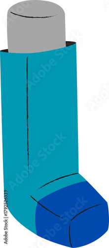 Vector of Inhaler. Asthma inhaler vector flat design. Medical inhaler for patients with asthma and shortness of breath in the treatment and prevention.