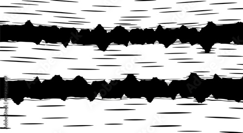 Abstract grunge wave patterns with distressed horizontal lines texture.