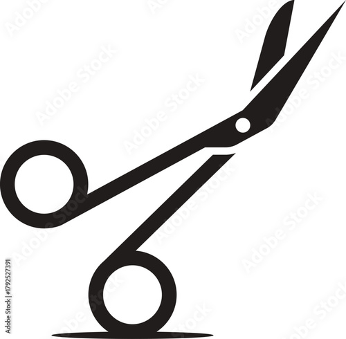 Surgical scissor silhouette vector on white background. illustration of medical scissor vector clip art. 