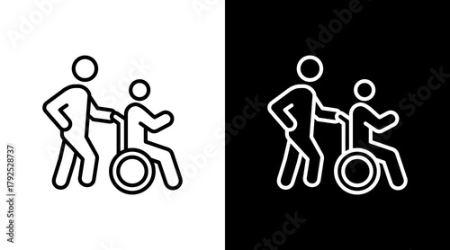 Elderly Care  White Icon Set Design