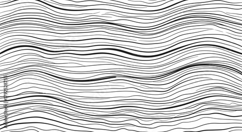 Abstract Wavy Lines Pattern Black and White.
