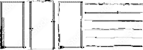 Technical blueprint showcasing detailed architectural plans for a modern building design in a city environment
