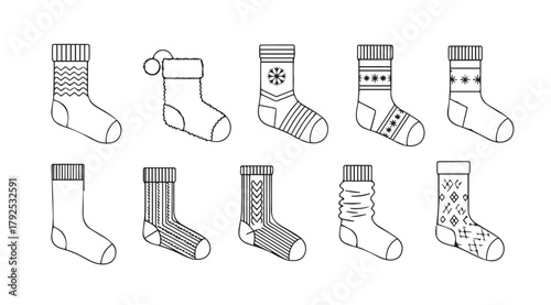 Collection of christmas stocking designs silhouette