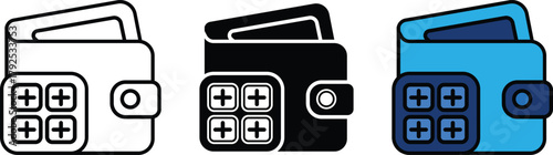 Finance calculation concept symbol  in various styles including line art, silhouette and color vector design