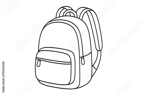 Classic school backpack with shoulder straps and zippered compartments