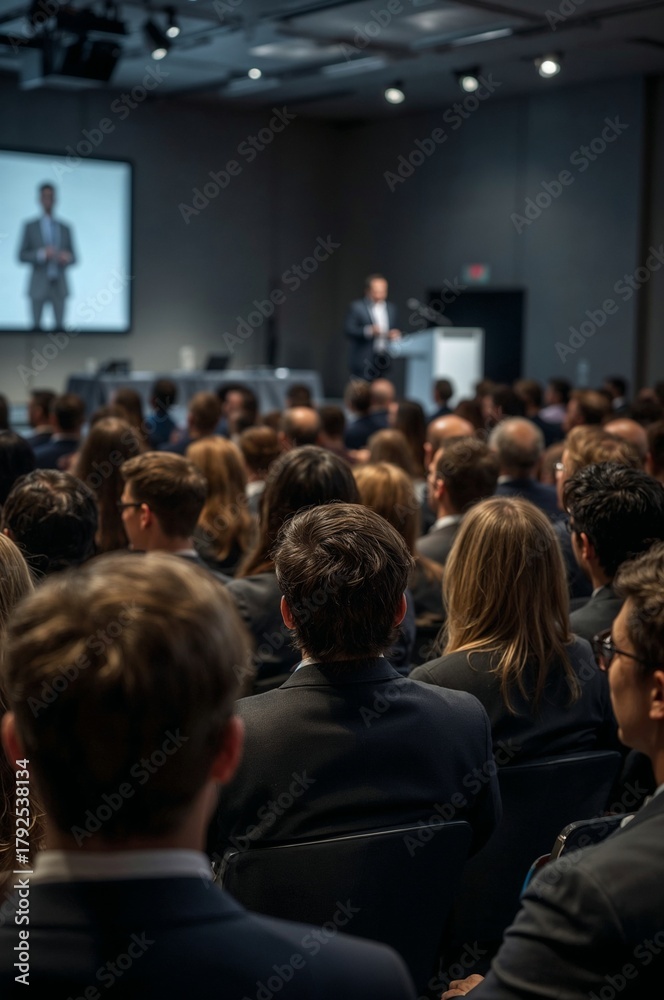 Obraz premium People Sitting in a Crowded Audience. AI Generated.