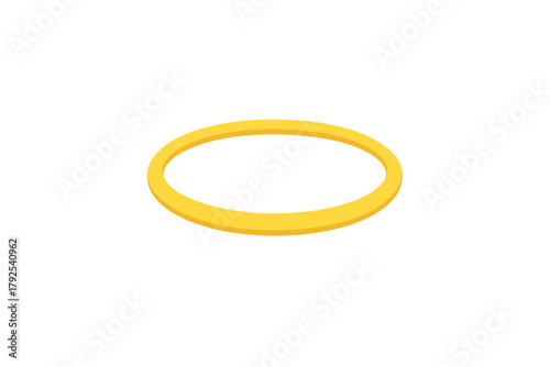 Simple golden halo ring floating in the air symbolizing divinity and holiness