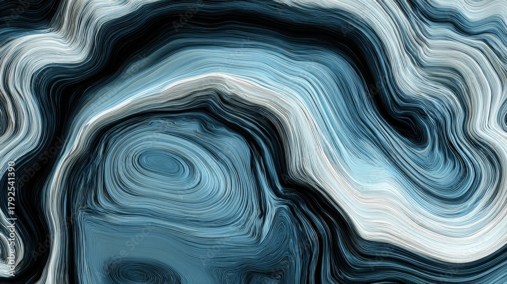 Fototapeta premium Abstract visual of a canyon-inspired graphic design with cascading layers of blue density, resembling a liquid avalanche, ideal for stock graphic resources and creative projects, 