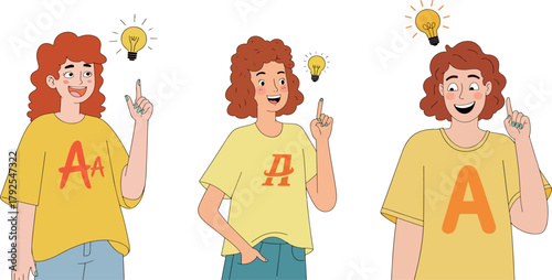 Three Women with Idea Lightbulbs